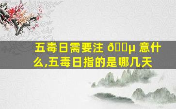 五毒日需要注 🐵 意什么,五毒日指的是哪几天